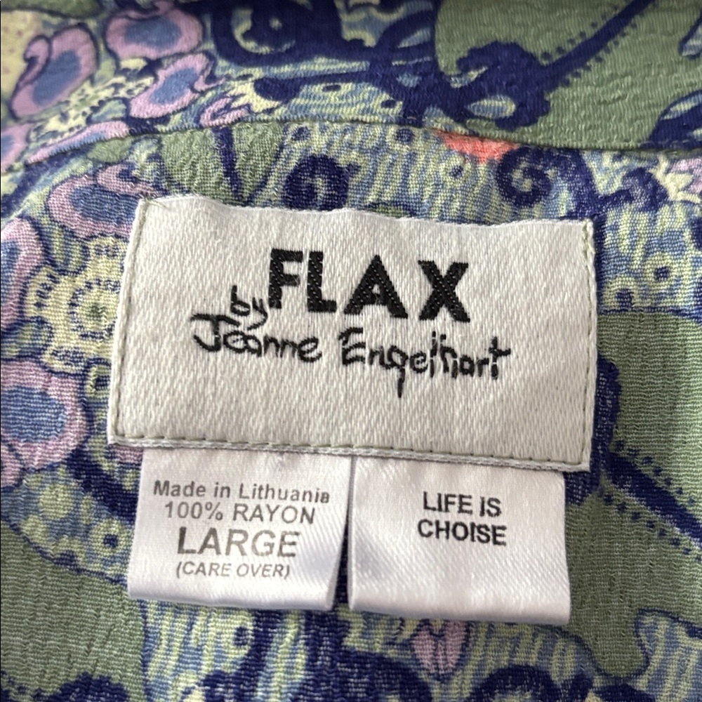 FLAX Jeanne Engelhart Button Front Top, Large - Picture 6 of 6
